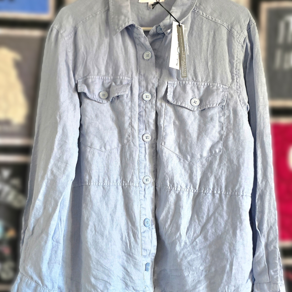 Michael Stars Light Blue Button-Up Shacket